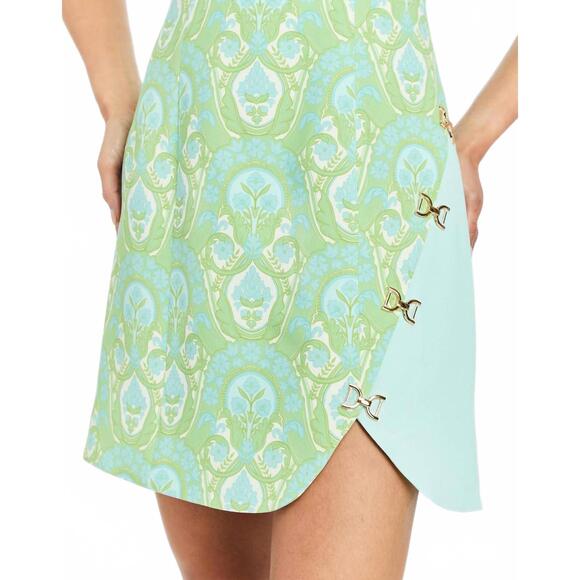 NEW MESTIZA NEW YORK loverde fit and flare mini dress in trellis verte - Picture 4 of 4
